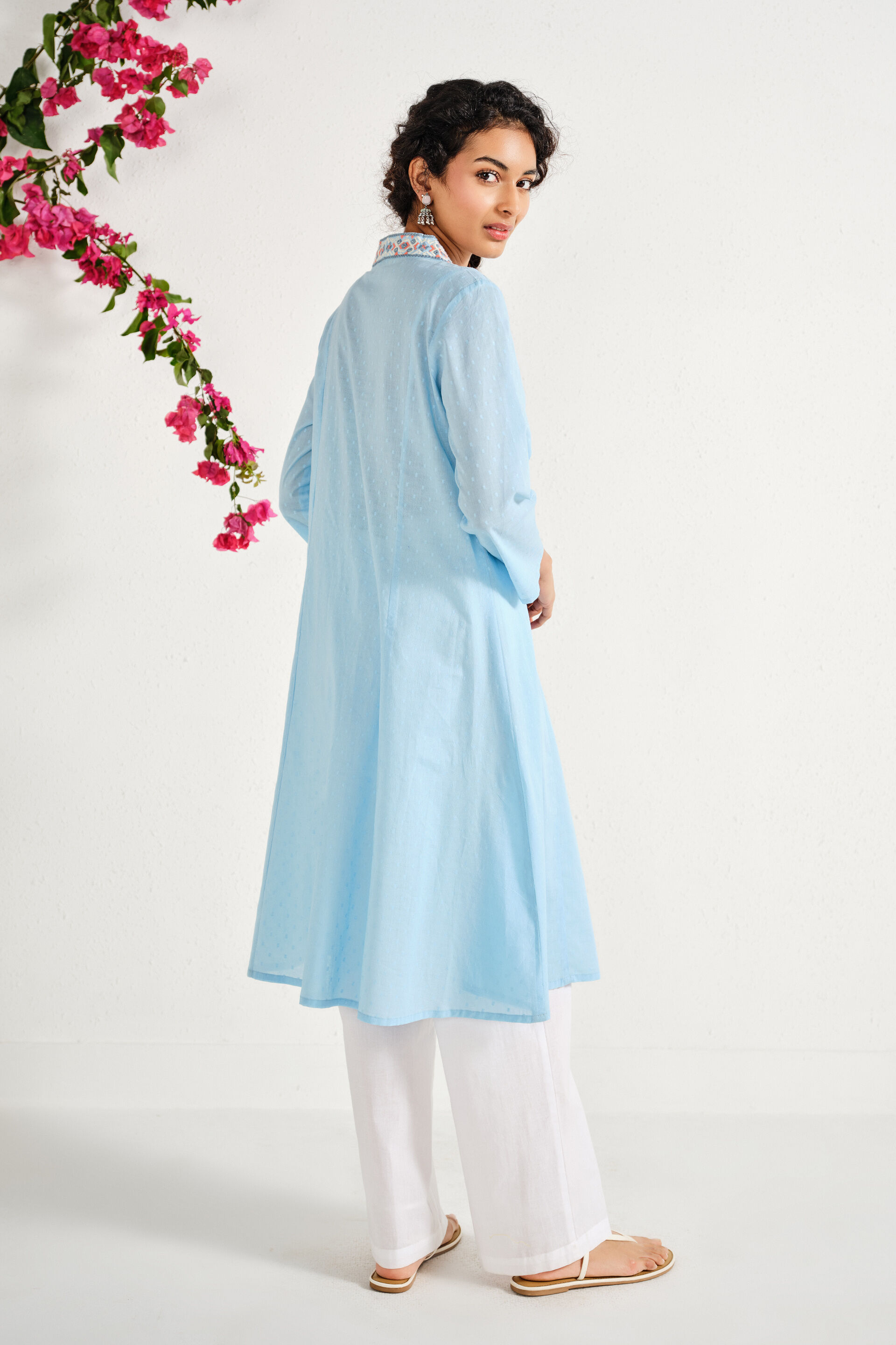 Mehroz Blue Kurta, Sky Blue, image 5